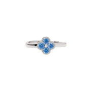 Mabina Anello jasmine 523455 - fiore con zirconi azzurri